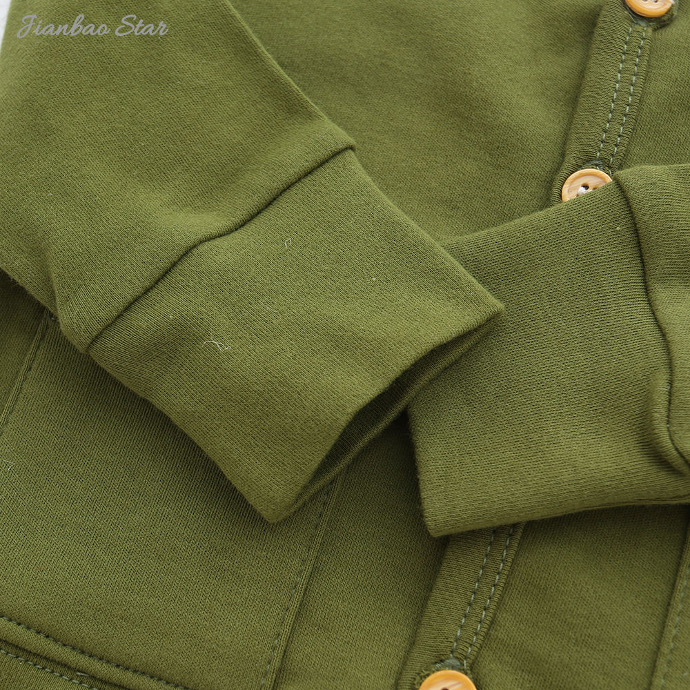 Recém-chegados casual atacado personalizado de alta qualidade estilo inverno mangas compridas botões roupas de bebê macacão de bebê