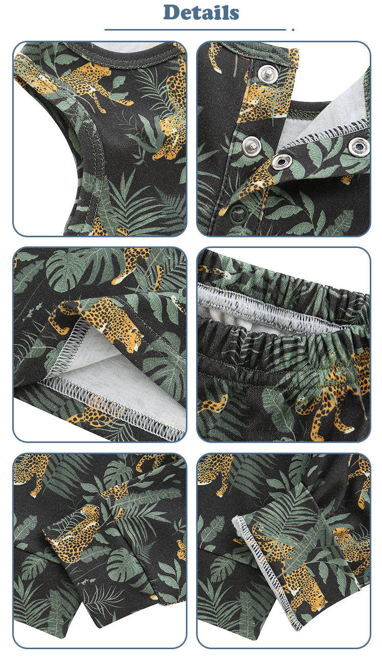 Nova chegada moda padrão venda quente de alta qualidade confortável estilo verão sem mangas unisex conjuntos roupas bebê