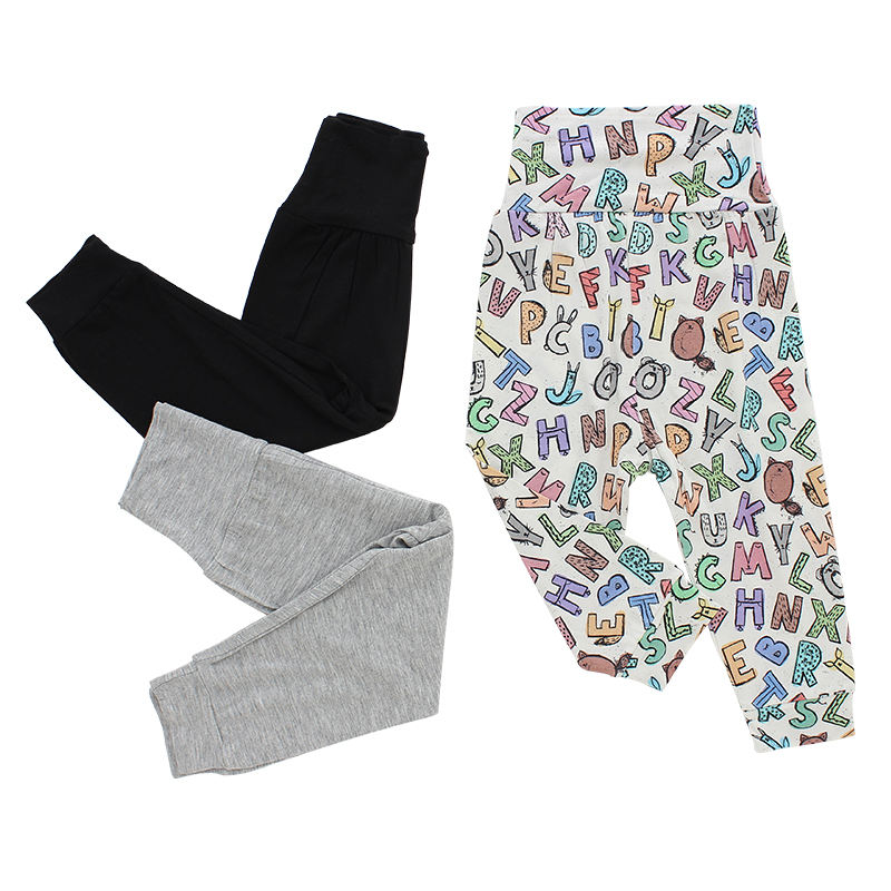 Calças compridas unissex para bebês, meninos e meninas de 0 a 6 anos, roupas de outono 95% bambu e 5% elastano, malha oem impressa, calças infantis por atacado