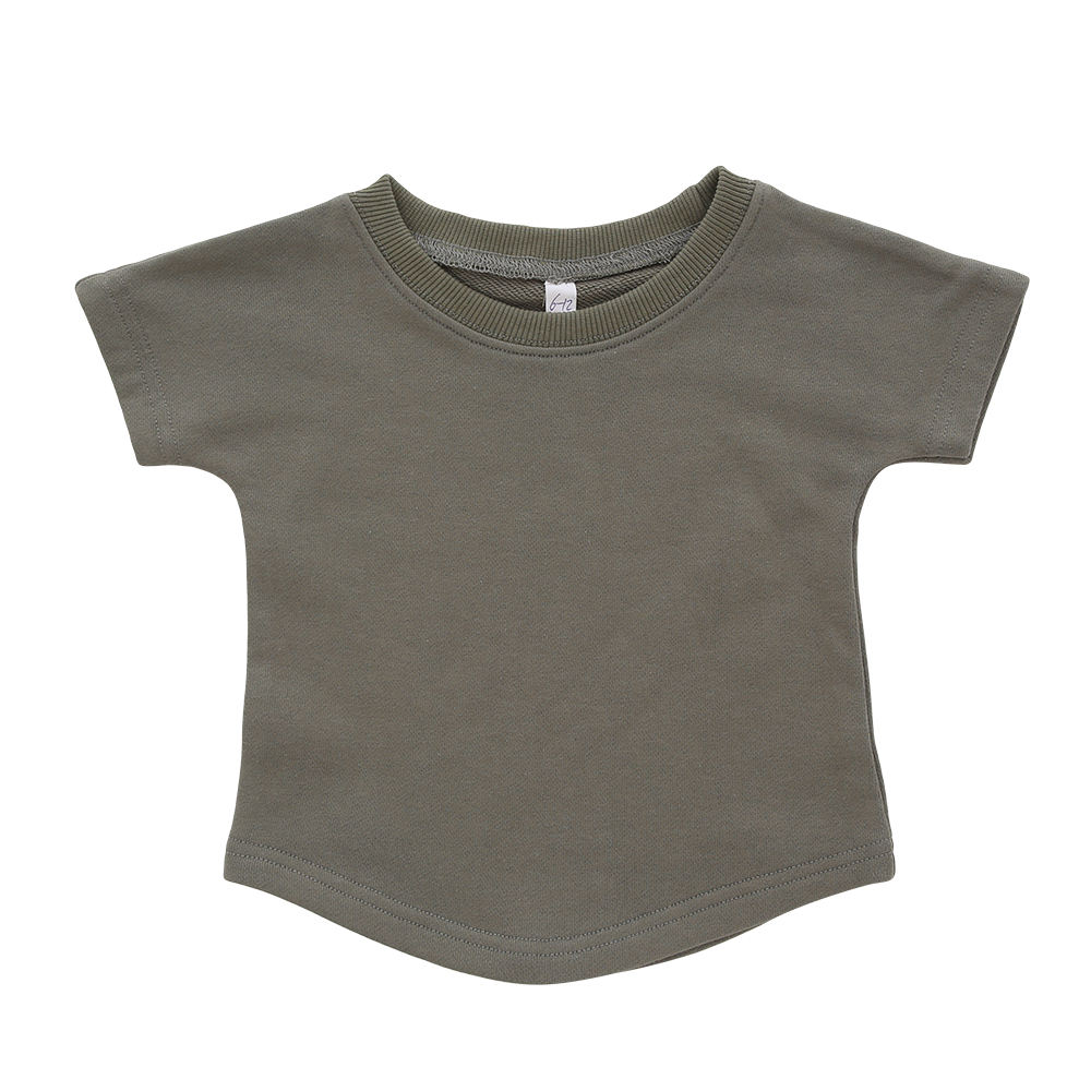 Camiseta clássica 100% algodão, cor sólida, roupa de dormir, bambu, algodão orgânico, manga curta, tops para bebês, roupas infantis