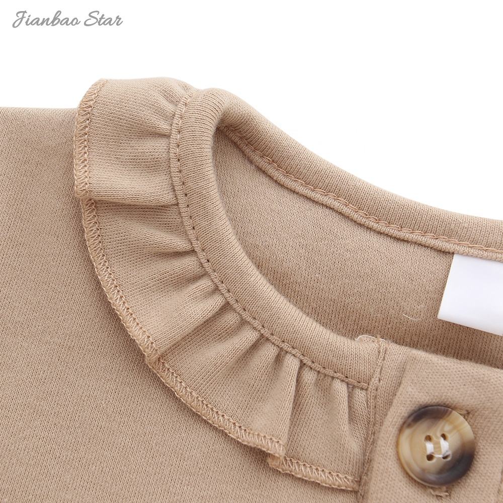 Plissado colarinho do bebê meninas vestido casual roupas de festa adorável outono manga longa bebê macacão conjunto moda bebê menina saia