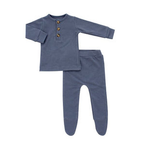 Atacado roupas para bebês recém-nascidos, pijamas infantis para dormir, roupas 100% algodão, cor sólida, mangas compridas, conjunto de roupas para bebês