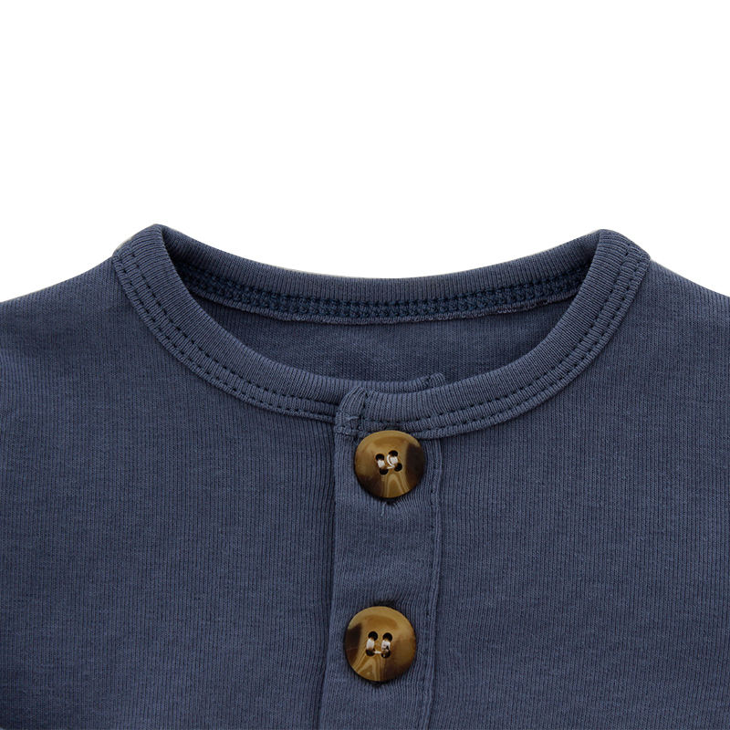 Atacado roupas para bebês recém-nascidos, pijamas infantis para dormir, roupas 100% algodão, cor sólida, mangas compridas, conjunto de roupas para bebês