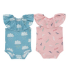 Doce estilo sem mangas bebê meninas macacão verão babado gola redonda terno do bebê roupas de fibra de bambu e elastano