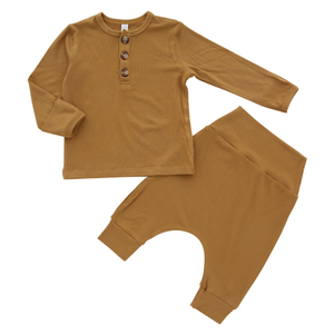 Camisa de manga curta de bambu para recém-nascidos, extremamente macio, 100% algodão, pijama com botão, conjuntos de roupas para meninos e meninas