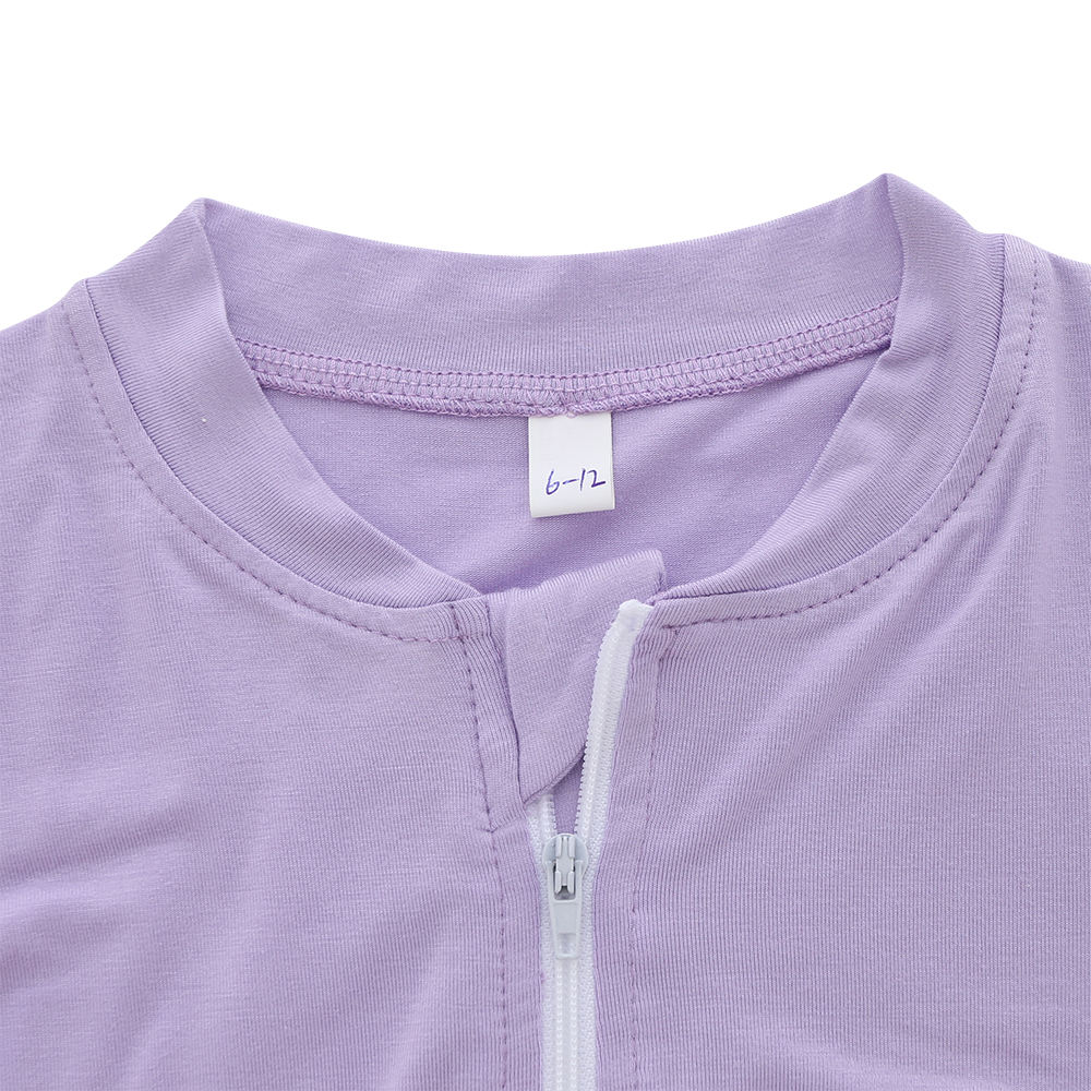 Atacado de algodão de bambu roupas de bebê de malha impressão personalizada cor sólida unissex sleepsuit primavera verão macacão de bebê