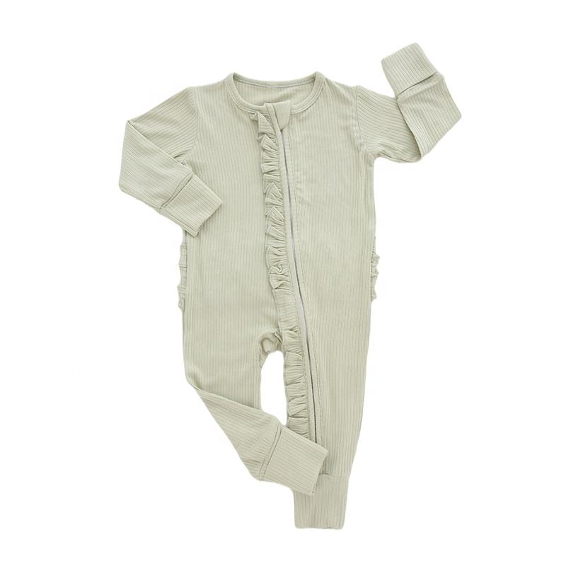 Roupas de bebê recém-nascido unissex, meninos e meninas, cor sólida, roupas de inverno com nervuras, viscose de bambu, macacão de bebê