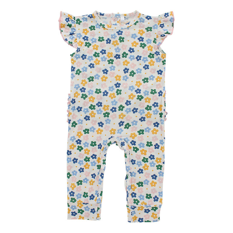 Roupas de bebê estilo verão macacão sem mangas e calças compridas com botão de pressão macacão de alta qualidade 95% fibra de bambu 5% elastano