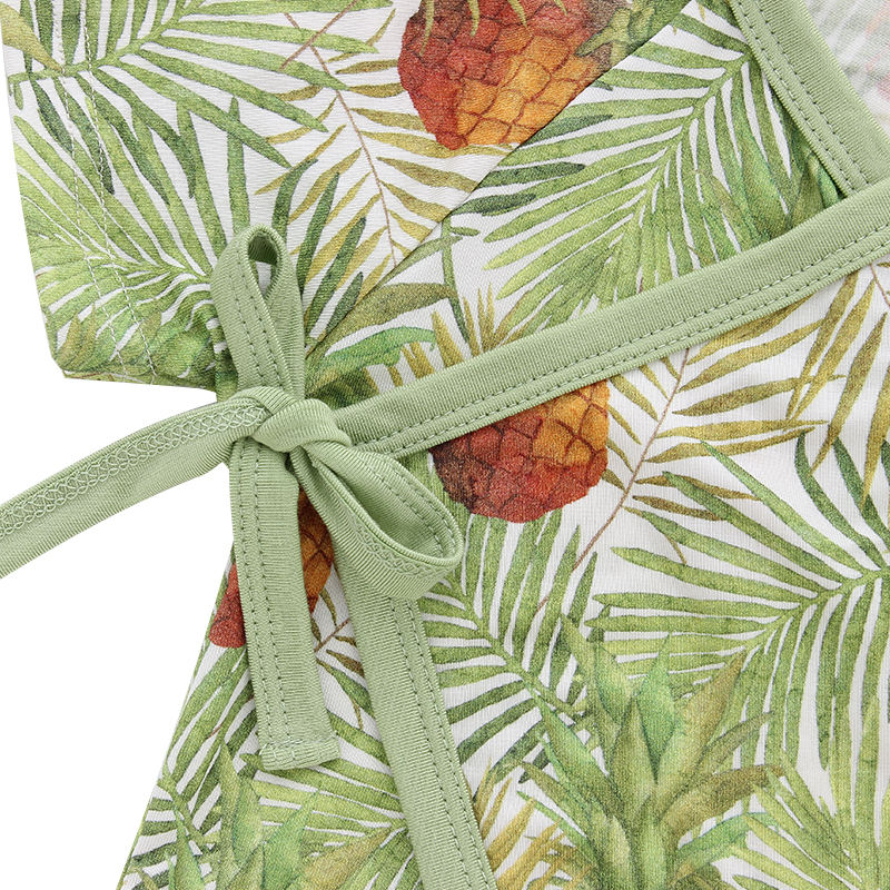 Bebê verão atacado macacão meninos e meninas bebê beachwear manga curta bambu malha com design de renda