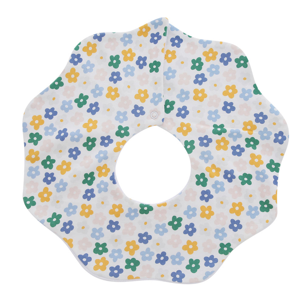 Preço de fábrica no atacado 100% algodão bambu babadores para bebês bonitos personalizados avental de venda quente flor como babadores para bebês