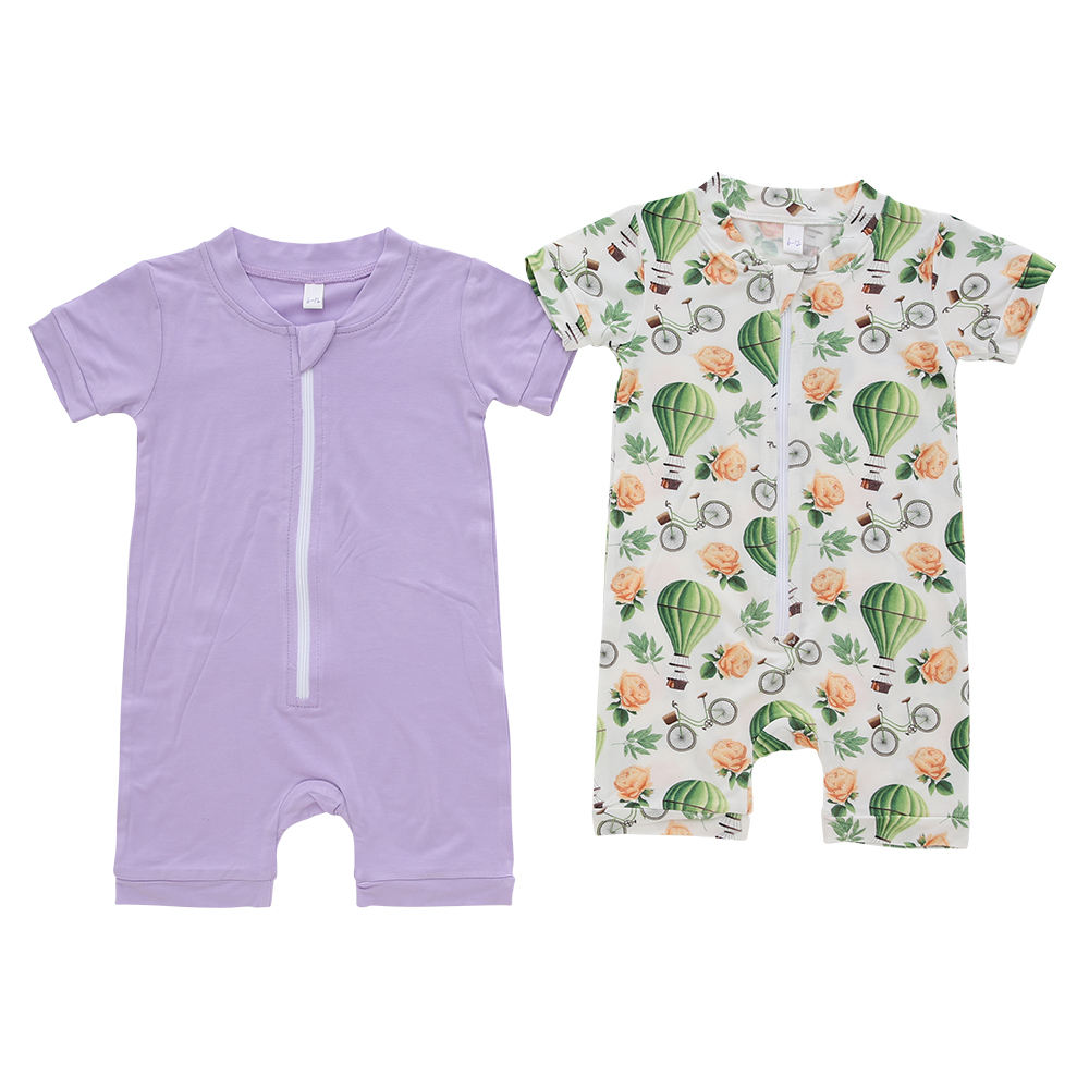 Macacão de bebê recém-nascido com zíper frontal único design verão macacões de bebê manga curta meninos e meninas roupas infantis