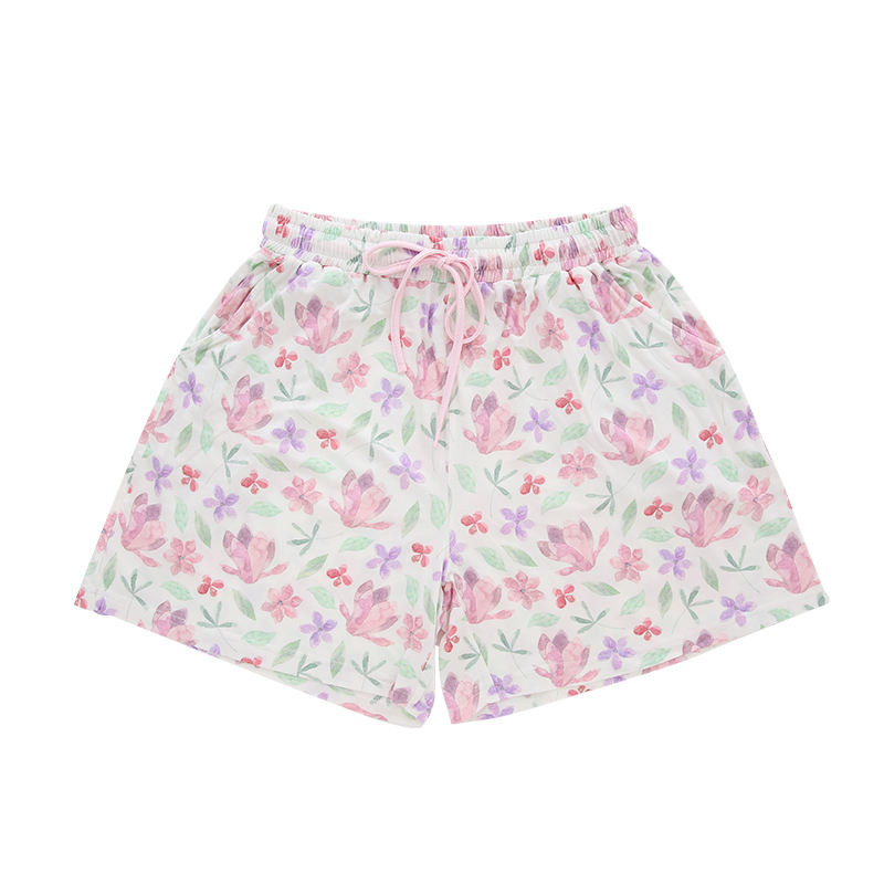 95% bambu 5% tecido elastano extra macio meninas ou mulheres roupas de verão manga curta tops e calças curtas conjuntos de pijamas de mamãe