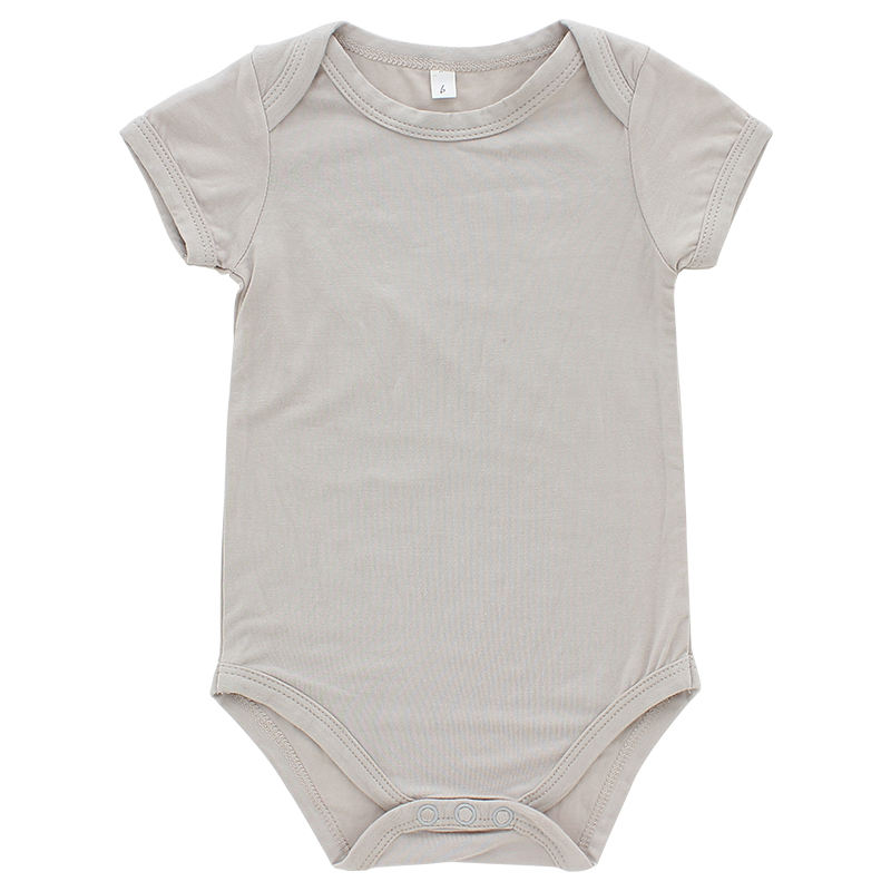 Clássico manga curta macacão de bebê macio bambu elastano tecido algodão ecológico roupas de bebê primavera verão estilo roupas