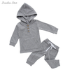 Roupas de inverno para bebês, tops de manga comprida com capuz e calças, roupas infantis para crianças pequenas, conjuntos de moletom de 2 peças