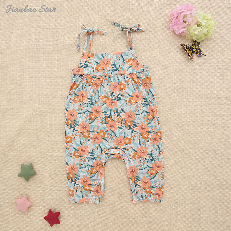 Atacado roupas de bebê suspender personalizar padrão de cor verão sem mangas botão snap roupas meninas meninos bebê macacão conjunto