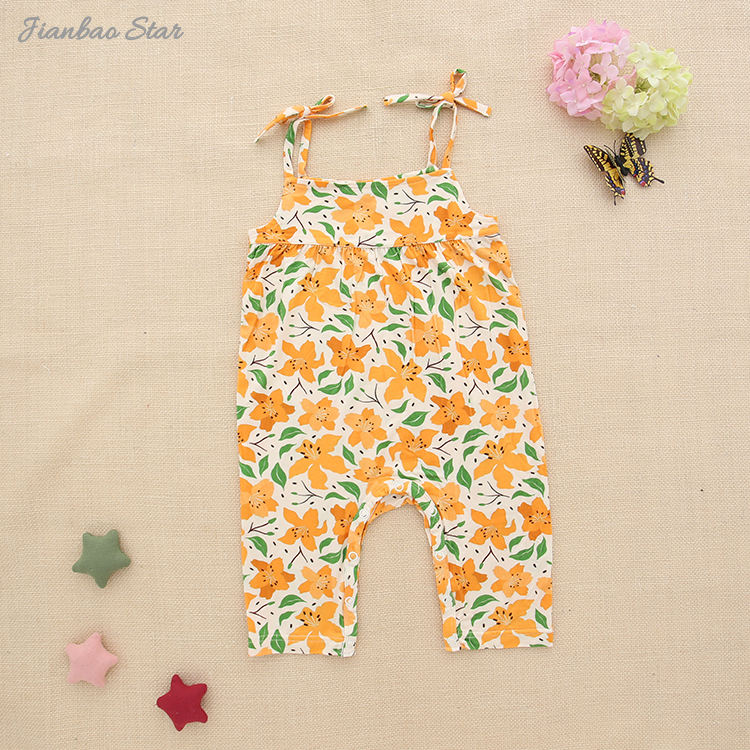 Atacado roupas de bebê suspender personalizar padrão de cor verão sem mangas botão snap roupas meninas meninos bebê macacão conjunto
