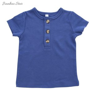 Boutique cor lisa manga curta camiseta do bebê crianças criança verão unissex camisa roupas de bebê