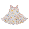 Venda quente novo design personalizado impressão vestido de bebê macio vestidos de chá de bebê adorável vestido de boneca de bambu