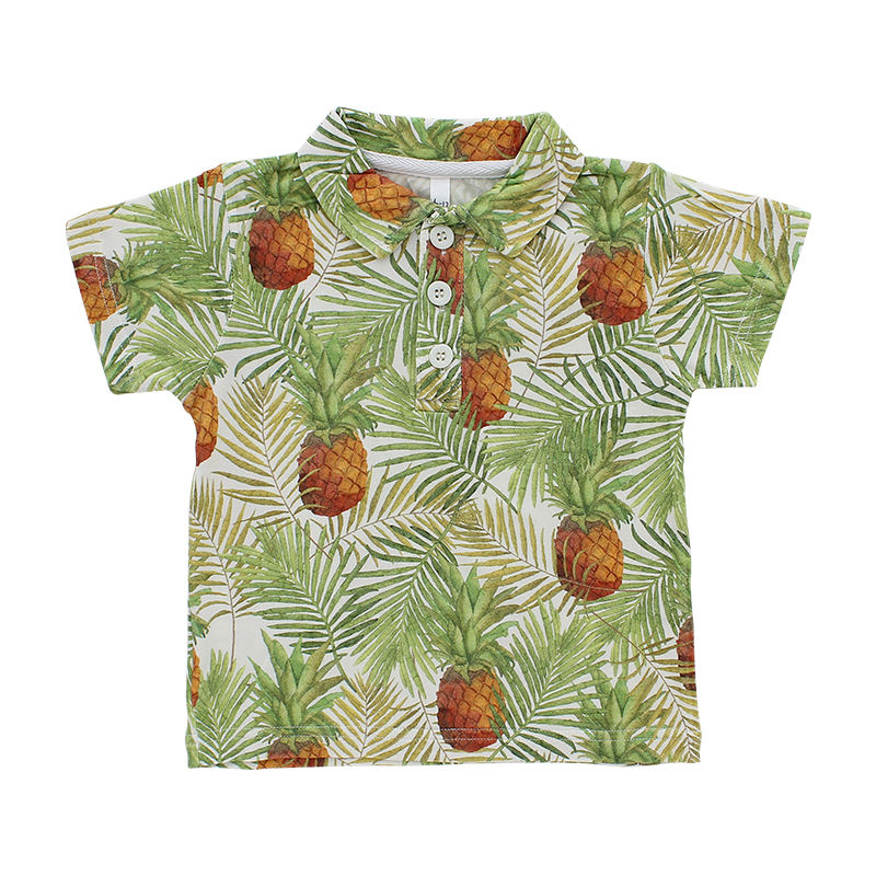 Verão manga curta leve respirável unissex bebê criança crianças estilo POLO camiseta tops para bebês