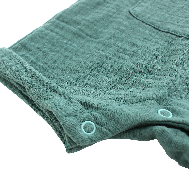 Novo design venda superior 100% algodão moda confortável botões de bolso sem mangas unissex roupas de bebê recém-nascido macacão de bebê