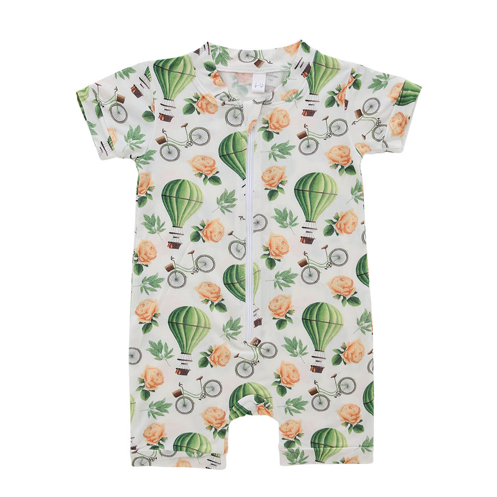 Atacado de algodão de bambu roupas de bebê de malha impressão personalizada cor sólida unissex sleepsuit primavera verão macacão de bebê