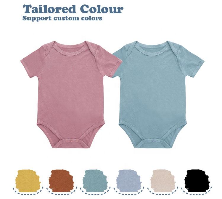 OEM 95% bambu 5% elastano macacão de manga curta roupas pijamas de bambu de alta qualidade para bebês recém-nascidos meninas meninos roupas casuais agradáveis