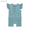 Macacão de bebê de bambu/elastano com babados nas costas, roupas para bebês recém-nascidos, macacão de manga curta com asas