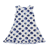 Atacado vestidos de menina sem mangas design simples roupas de bebê primavera verão padrão de mirtilo lindo vestido de menina