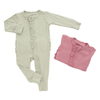 Roupas de bebê recém-nascido unissex, meninos e meninas, cor sólida, roupas de inverno com nervuras, viscose de bambu, macacão de bebê