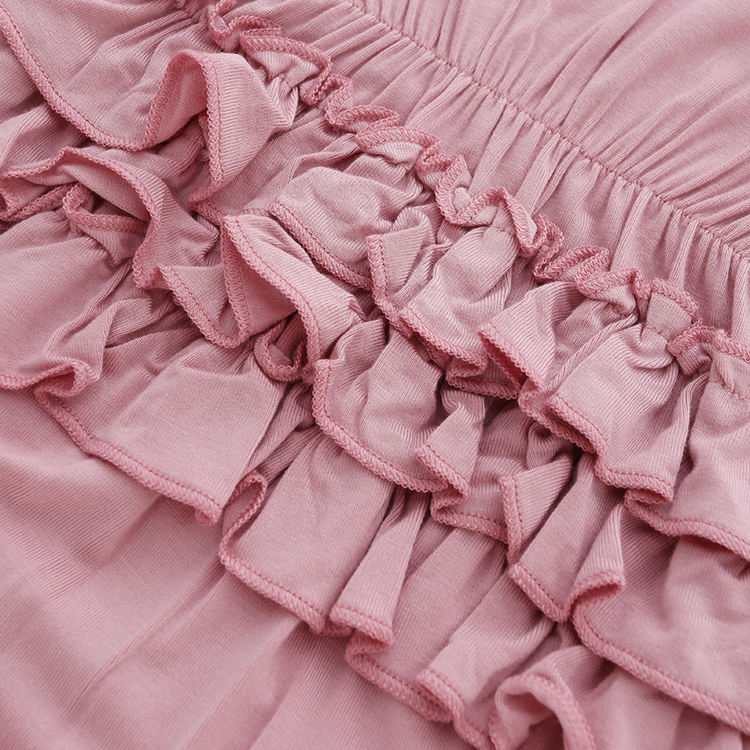 Macacão sem mangas para meninas, mais vendido, textura extra macia, babados, 95% bambu e 5% elastano, tecido de alta qualidade