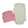 Macacão de bebê unissex de malha de bambu, popular, sem mangas, verão, gola envelope, roupas de bebê, design de botão de abertura, macacão de bebê