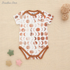 Fabricação de fábrica de serviço OEM as melhores roupas de bebê de bambu de verão Onesie com designs impressos personalizados Macacão de bebê