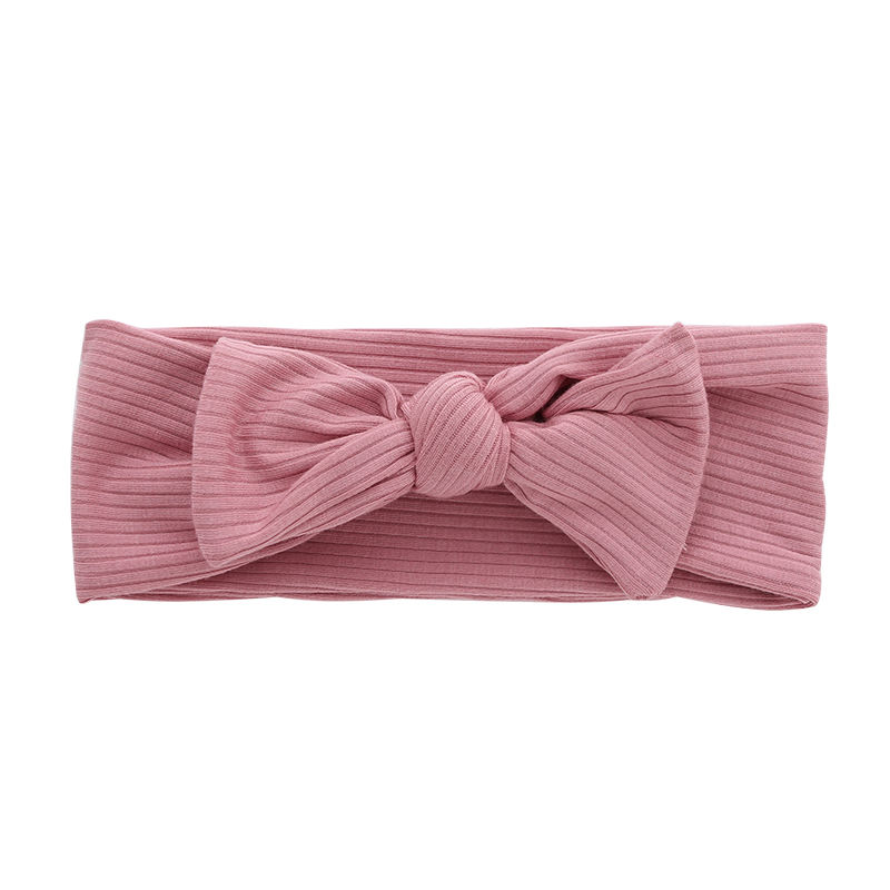 Novo design de bambu malha bebê bandana forte elasticidade facial crianças cabeça banda cor sólida elegante estilo com nervuras