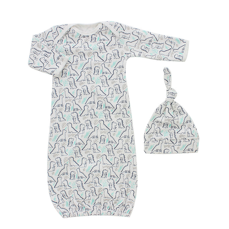 HotSale Manga Completa Newbron Infantil Saco de Dormir Do Bebê Com Chapéu Lindo 2 pcs Conjuntos de Pijama Envelope Colar Design de Pijamas Do Bebê