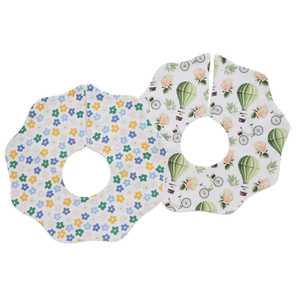 Preço de fábrica no atacado 100% algodão bambu babadores para bebês bonitos personalizados avental de venda quente flor como babadores para bebês