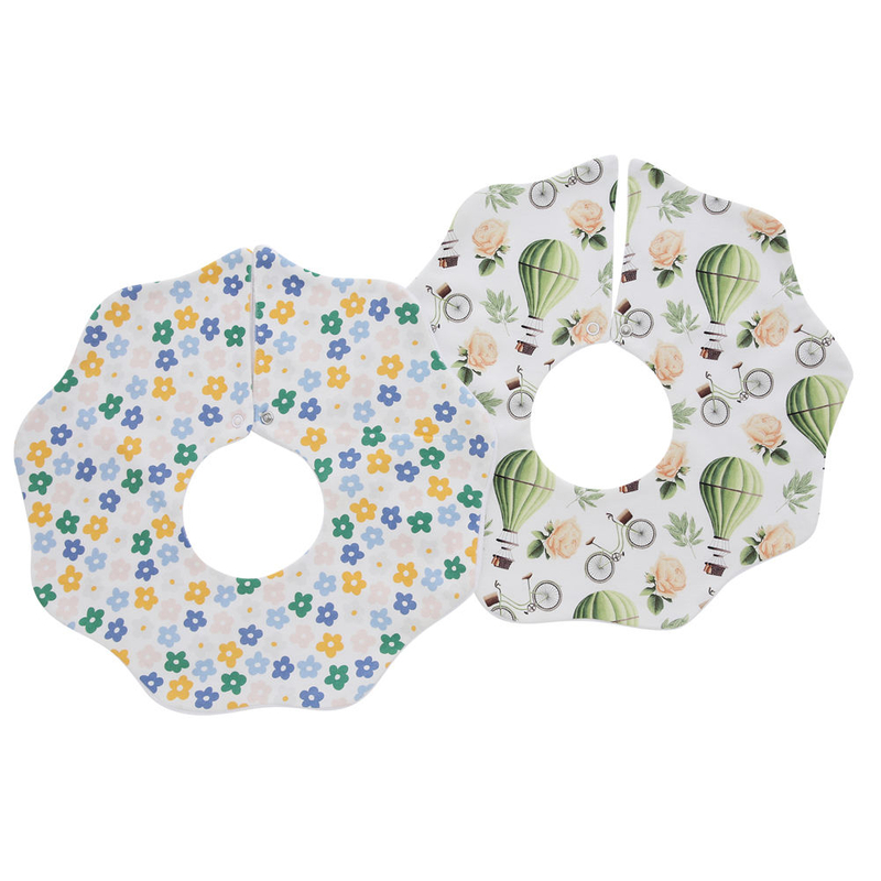 Preço de fábrica no atacado 100% algodão bambu babadores para bebês bonitos personalizados avental de venda quente flor como babadores para bebês