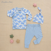 Moda atacado conjunto de pijamas de bebê manga longa roupa de dormir bambu elastano algodão unissex outono roupas de duas peças