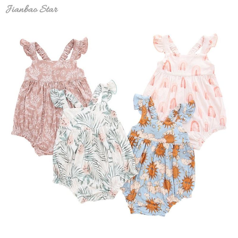 Apoio Personalização Ins Bebê Meninas Suspensórios Estilo Bambu Algodão Sem Mangas Melhor Macacão de Verão Da Fábrica